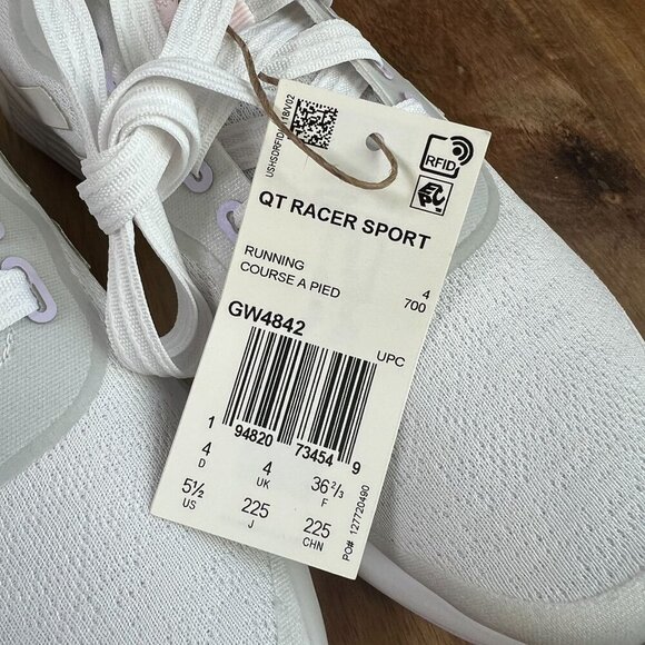 Adidas Women's Racer Sport Running Shoe Sz 5.5US White/Purple Tint/Red GW4842 - Picture 4 of 13